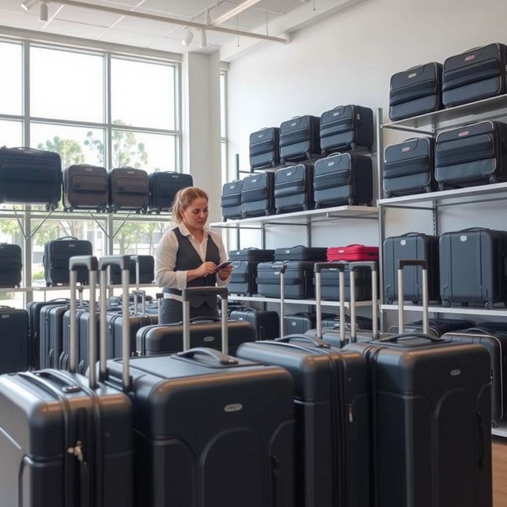 High-quality suitcases on display