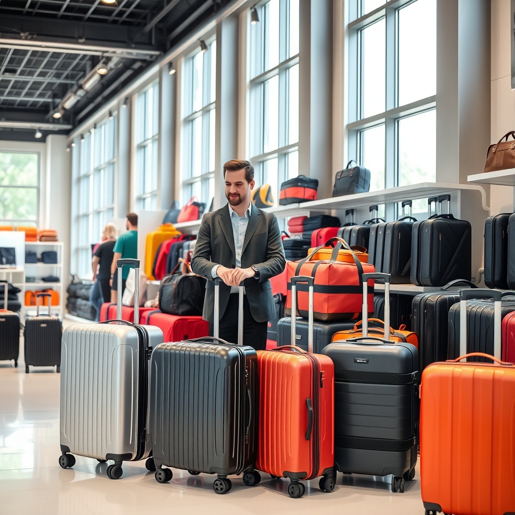 Quality suitcases on display