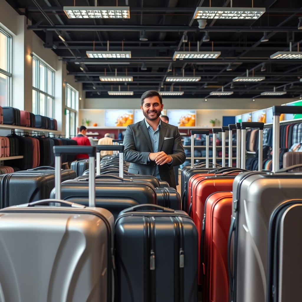 Premium Suitcases on Display